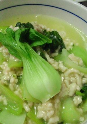 パスタにも♪鶏ミンチと青梗菜の餡-レシピのメイン写真