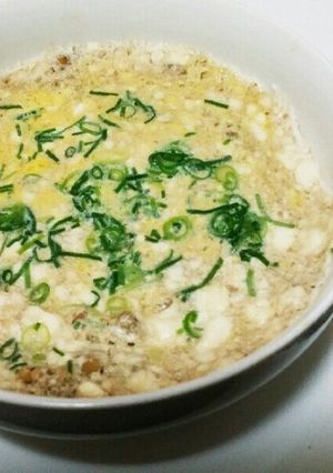 レンジ簡単 豆腐と納豆ふわふわ焼き-レシピのメイン写真