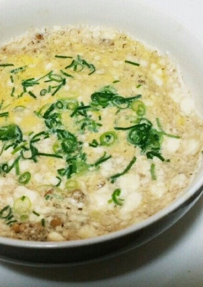 レンジ簡単 豆腐と納豆ふわふわ焼き-レシピのメイン写真