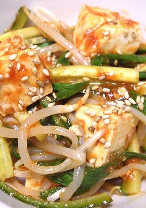 簡単！ お豆腐とニラのナムル-レシピのメイン写真