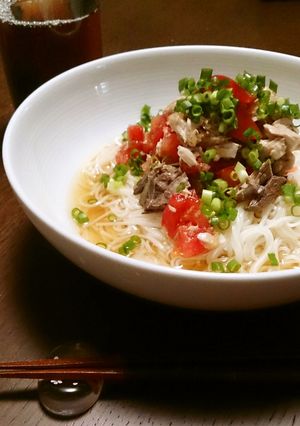 簡単☆ぶりトマのおろしそうめん♪-レシピのメイン写真