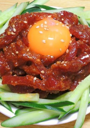 簡単！ クジラのユッケ-レシピのメイン写真