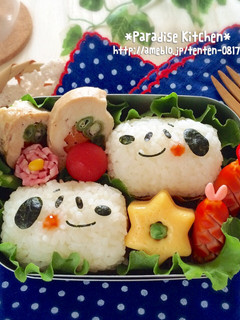 キャラ弁*簡単♪俵おにぎりスヌーピー-レシピのメイン写真