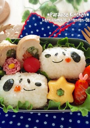 キャラ弁＊簡単♪俵おにぎりスヌーピー-レシピのメイン写真