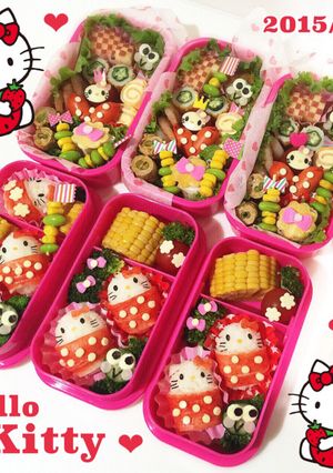 キティ♡可愛い♡キャラ弁♡おかず♡女の子-レシピのメイン写真