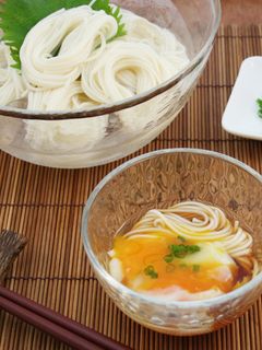 温たま入り☆そうめん-レシピのメイン写真