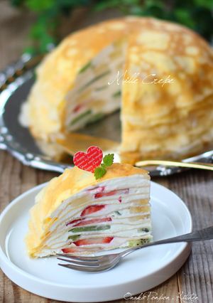 チーズクリーム＆フルーツの♡ミルクレープ-レシピのメイン写真