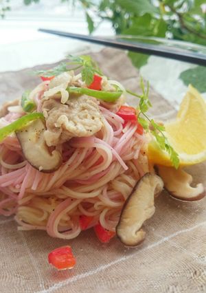 豚肉でエスニック素麺❁❀✿✾-レシピのメイン写真