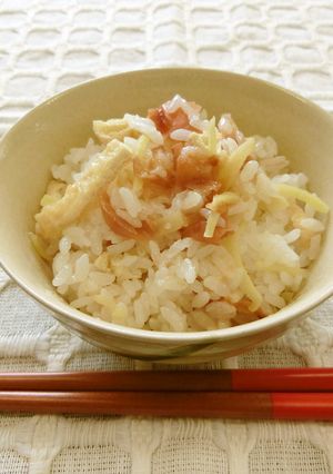 梅と新しょうがの炊き込みごはん-レシピのメイン写真