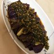 蒸しなすのニラソースがけ
