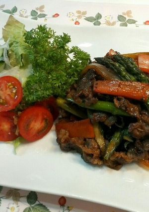 牛肉とアスパラの炒め物～焼肉風～-レシピのメイン写真