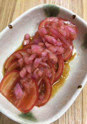 トマトの玉ねぎドレッシングがけ-レシピのメイン写真