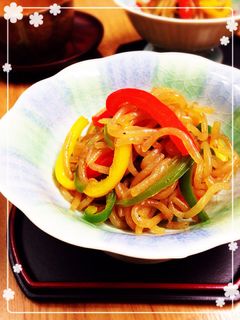 お弁当にも!パプリカと糸こんのきんぴら-レシピのメイン写真