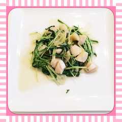 水菜とほたての炒め物-レシピのメイン写真