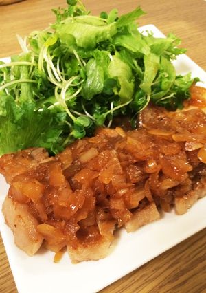 食べるたまねぎソース!豚ロースステーキ!-レシピのメイン写真