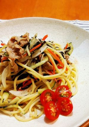 ひじきと豚しゃぶの冷製パスタ！-レシピのメイン写真