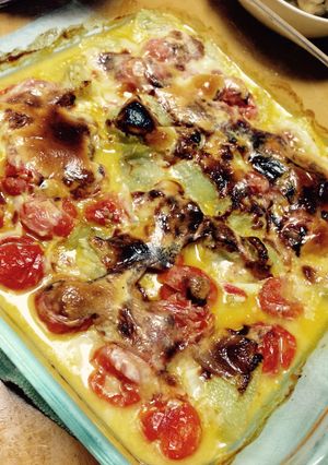 ヘチマとトマトチーズ焼き-レシピのメイン写真
