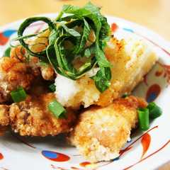 รูปของ 鶏とお餅の揚げ出し さっぱりおろしポン酢