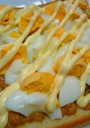 ゆで玉子と納豆のトースト-レシピのメイン写真