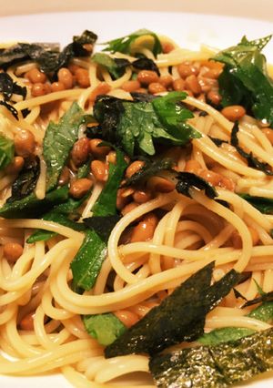 簡単♪納豆と大葉の柚子胡椒 ポン酢パスタ-レシピのメイン写真