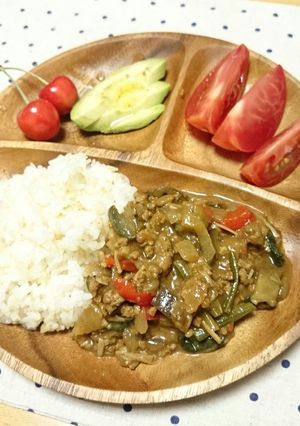 クミンを使った色々野菜のキーマカレー-レシピのメイン写真