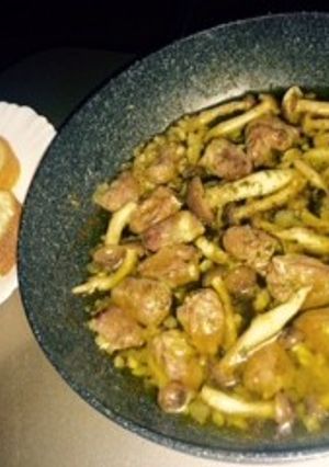 鶏もつとキノコのアヒージョ-レシピのメイン写真
