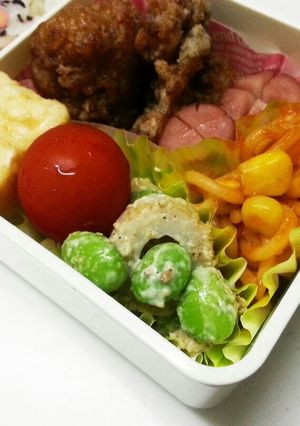 お弁当に竹輪と枝豆のごまマヨサラダ-レシピのメイン写真