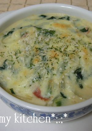 お鍋１つで豆乳スパゲティーグラタン-レシピのメイン写真