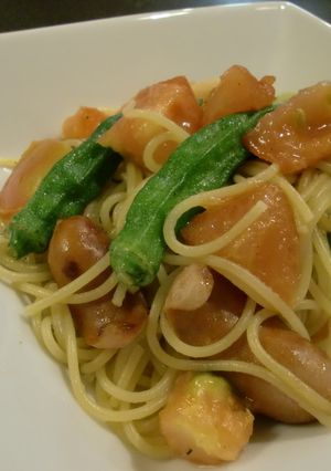 ☆オクラとトマトのペペロンチーノ☆-レシピのメイン写真