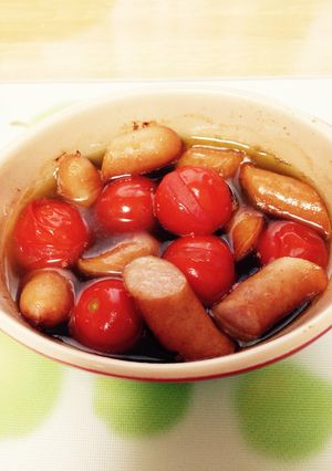トマトとアスパラガスの野菜アヒージョ-レシピのメイン写真