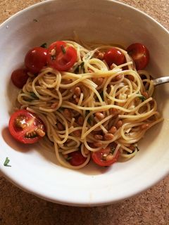 適当簡単!トマトと納豆とシソの冷製パスタ-レシピのメイン写真