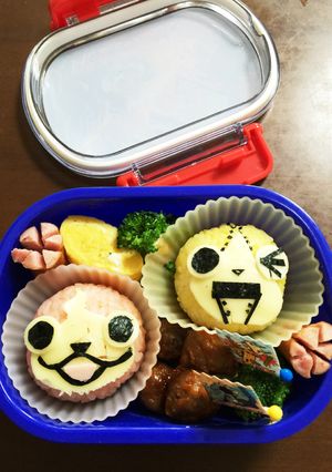 ジバニャンとゴルニャンのキャラ弁-レシピのメイン写真