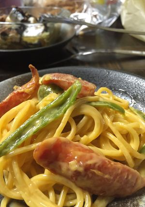 ウニチェダーチーズソースパスタ-レシピのメイン写真