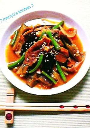 ♡茄子とインゲン豆♡の甘辛炒め煮-レシピのメイン写真