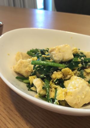 簡単ニラ玉豆腐炒め-レシピのメイン写真