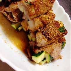 รูปของ 簡単☆美味し☆ズッキーニの豚肉巻き