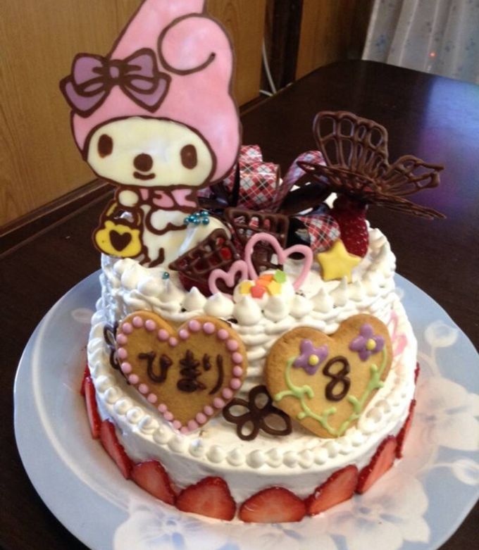 マイメロちゃんのお誕生日ケーキ by ひまりんこママ 【クックパッド