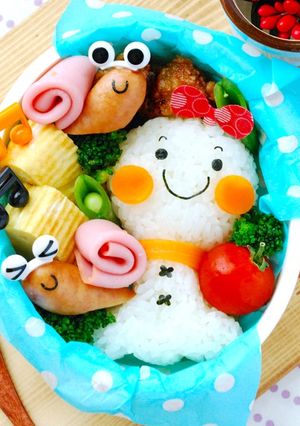 キャラ弁☆梅雨弁てるてる坊主とかたつむり-レシピのメイン写真