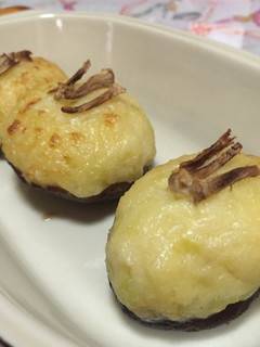 あまったポテサラで♪椎茸ポテトサラダ焼き-レシピのメイン写真