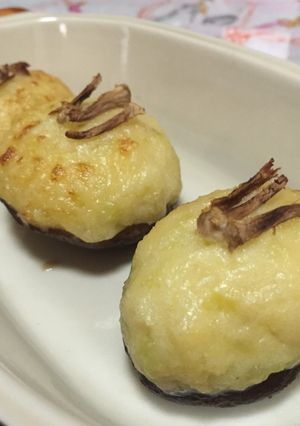 あまったポテサラで♪椎茸ポテトサラダ焼き-レシピのメイン写真