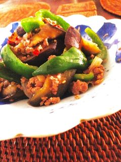 ナスとピーマンの肉味噌炒め-レシピのメイン写真