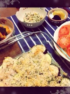 ナス、ズッキーニと鶏肉のパン粉焼き-レシピのメイン写真