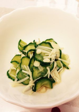 きゅうりと榎の酢の物-レシピのメイン写真