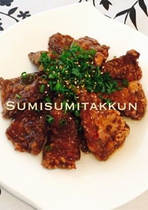 レバーの竜田揚げ☆ピリレモン餡掛け♪-レシピのメイン写真