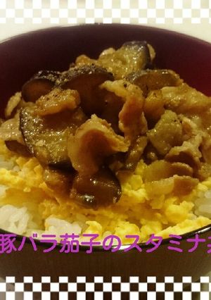 豚バラ茄子のスタミナ丼-レシピのメイン写真