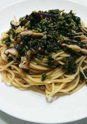 大根葉の漬物ときのこの和風パスタ♪-レシピのメイン写真