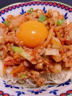 簡単!キムチ納豆素麺☆-レシピのメイン写真