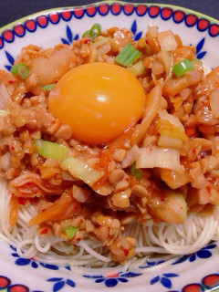 簡単!キムチ納豆素麺☆-レシピのメイン写真