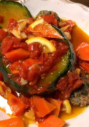 かぼちゃの肉詰め トマト煮-レシピのメイン写真