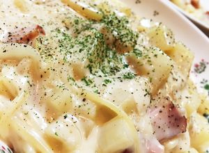 ジャガイモ、ベーコンのクリームパスタ-レシピのメイン写真